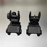 Мушка та цілик низькі DLG TACTICAL (DLG-166) чорний на Picatinny, фото 2