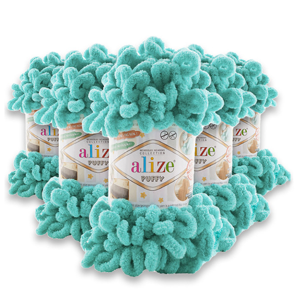 Упаковка Alize Puffy, Морська хвиля No490, 5 шт.