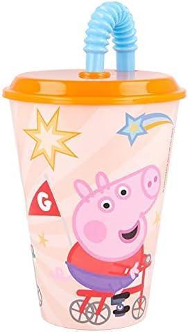 Стакан для дітей з трубочкою 430 мл Stor Peppa Pig (41230)