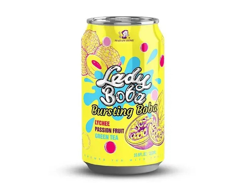Напій Lady Boba маракуйя, лічі, зелений чай, 320 мл, Madam Hong