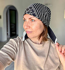 Шийна шовкова хустка Fashion Жаклін 70*70 см чорний, фото 6