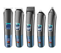 Набір для стрижки VGR V-108 10в1 Professional для догляду за волоссям, бородою, триммер для носа, 9 насадок, фото 4