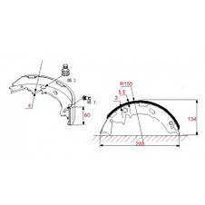 Колодка гальмівна KOMATSU FD/FG20-35 № 3EB-30-41160, 3EB-30-41360, 3EB-30-51750, C521311753000Z, 3EB3041160, фото 3