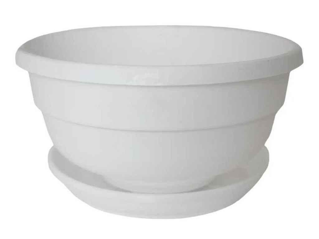 Горщик для квітів 600мл «ФІАЛКА» (з піддоном), 145мм білий ТМ ЕТАЛОН-С, фото 1