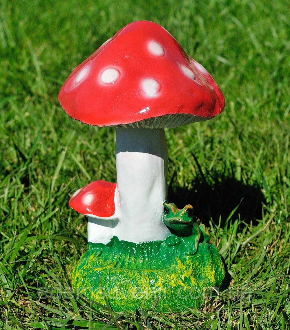 Садова фігура Мухомор з жабкою