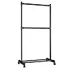 Вішалка-стійка для одягу на коліщатках (80×42×180 см), YX9112/Напальна стійка для одягу в передпокій, фото 5