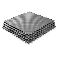 Мат татамі  ластівчин хвіст WCG  EVA 100x100x2 см Мат-пазл Сіро- чорний