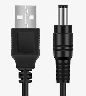 Кабель живлення, заряджання, USB до DC5.5х2.1, 1 метр - чорний, фото 3