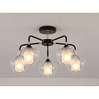 Люстра стельова на п'ять лампи Е27,  чорно-золото, артикул FP-21711/5