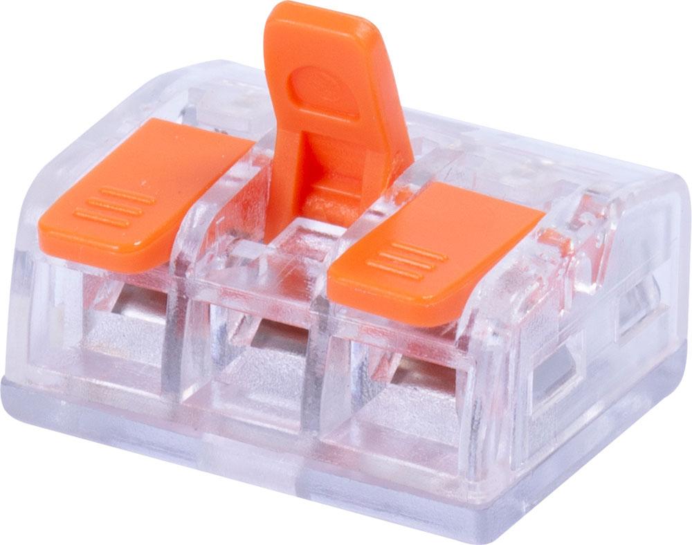 Клемна колодка E.NEXT з натискним важелем для проводів, 3 з'єднання