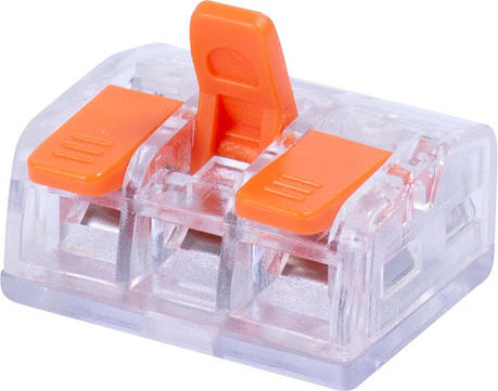 Клемна колодка E.NEXT з натискним важелем для проводів, 3 з'єднання, фото 1