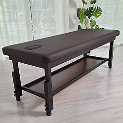 Масажний стіл дерев'яний ширина 75 см коричнева СПА кушетка для масажиста з регулюванням висоти КР 8 BROWN