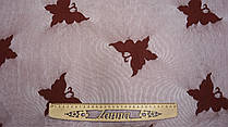 Тканина гіпюр однотонний колір коричневий "Метелики"