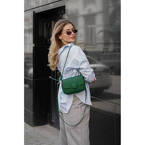 Жіноча сумка з натуральної шкіри зелена BAGS4LIFE M201, фото 3