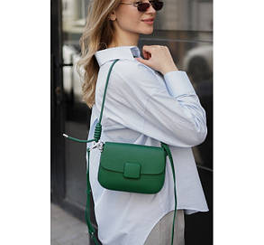 Жіноча сумка з натуральної шкіри зелена BAGS4LIFE M201, фото 4