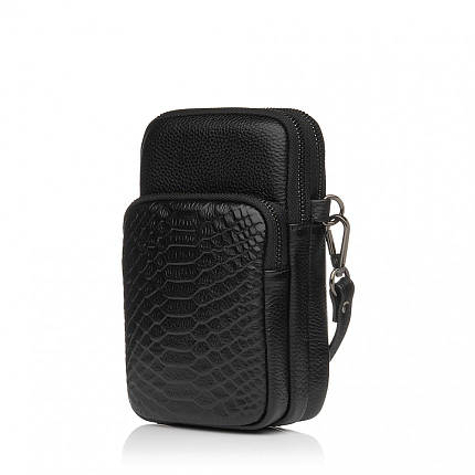 Жіноча сумка крос-боді з натуральної шкіри чорна BAGS4LIFE 6562, фото 1