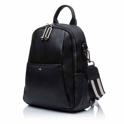 Рюкзак жіночий із натуральної шкіри чорний BAGS4LIFE 6-593, фото 1