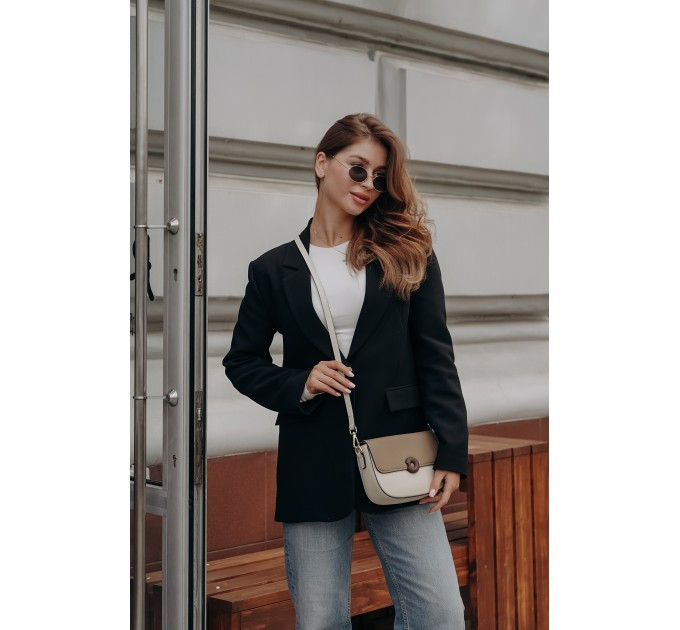 Сумка жіноча з натуральної шкіри бежева BAGS4LIFE 5541