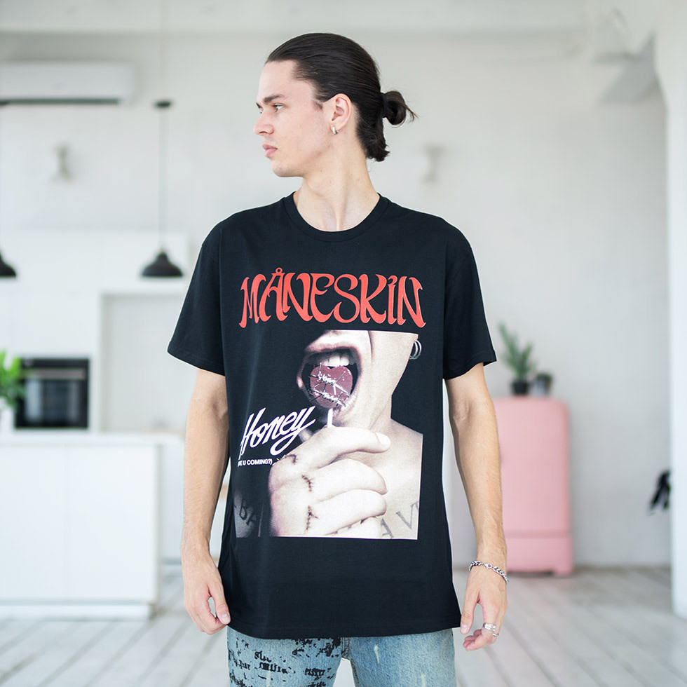 Футболка унісекс Maneskin (Honey Are You Coming) S чорний, фото 1