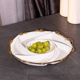 Менажниця на 6 секцій кругла керамічна Ø 28 см сервірувальна тарілка для подачі закусок