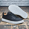 Чоловічі шкіряні кеди (натуральна шкіра) демісезонні чорні, чоловіче взуття весна осінь, розмір 40 41 42 43 44 45, фото 5