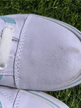СКИДКА 39 р Кеди БІЛІ з блакитною смугою Vans Old Skool WHITE / Light Blue кросівки 2024 унісекс, фото 6