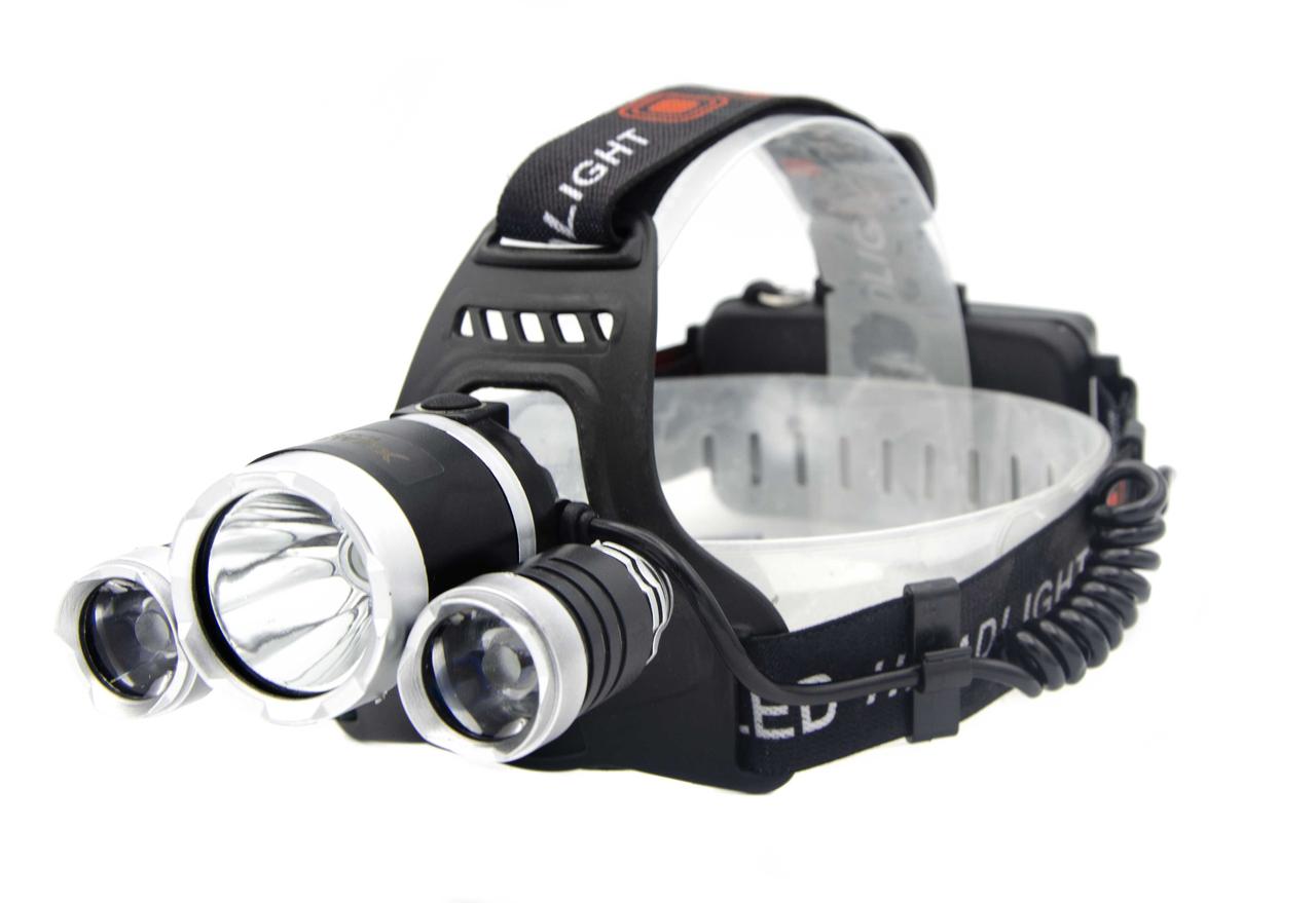Налобний ліхтарик Boruit RJ3000 T6 LED акумуляторний 2x18650 Black (7_00974)