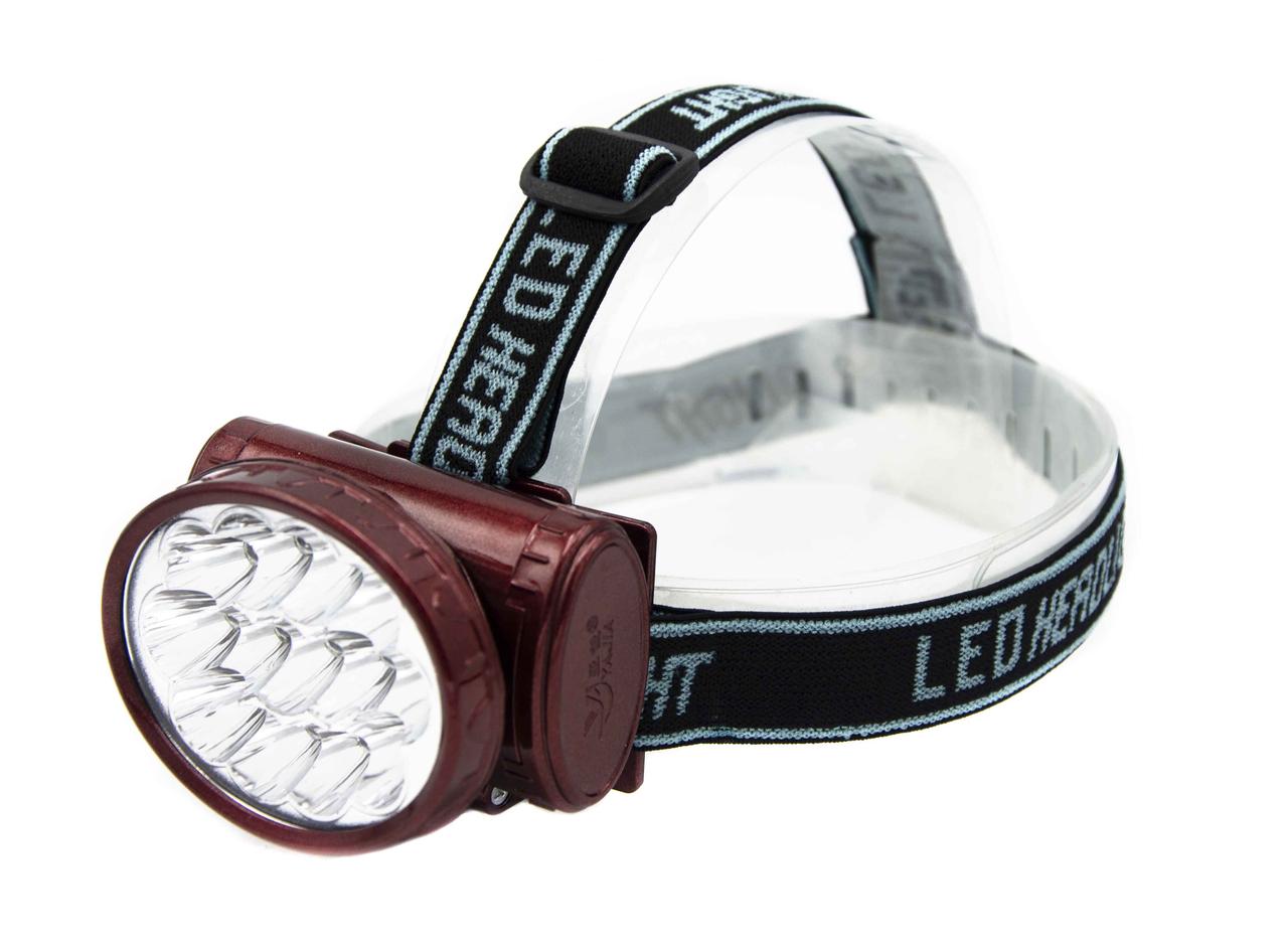 Налобний ліхтарик Yajia YJ-1898 13xLED акумуляторний ЗУ від мережі Red (7_00978), фото 1