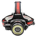 Налобний ліхтарик X-Balog WD110 T6+COB акумуляторний 2x18650 Black (7_00979), фото 2
