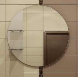 Кругле дзеркало з полицями діаметр 70 см