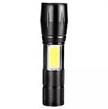 Ліхтар ручний акумуляторний RIAS C609 T6+COB Zoom Li-ion microUSB Black (3_05193), фото 2