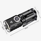 Ліхтар ручний акумуляторний RIAS 536 3xLED 1х16340A з магнітом Type-C Black (3_05201), фото 3