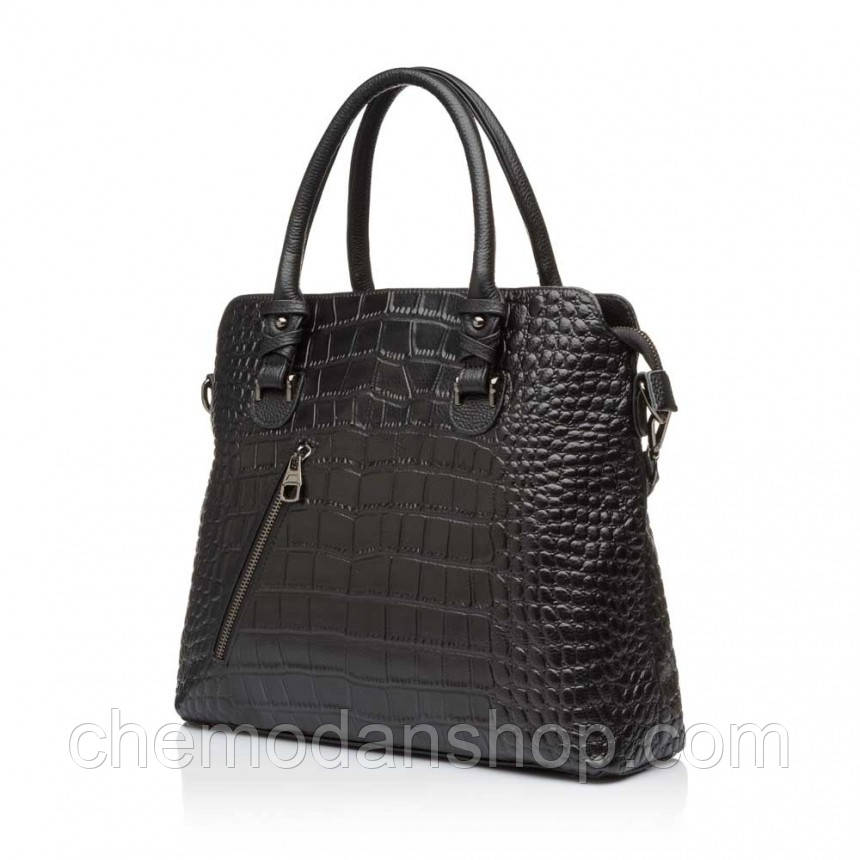 Сумка жіноча з натуральної шкіри чорна BAGS4LIFE 601-80