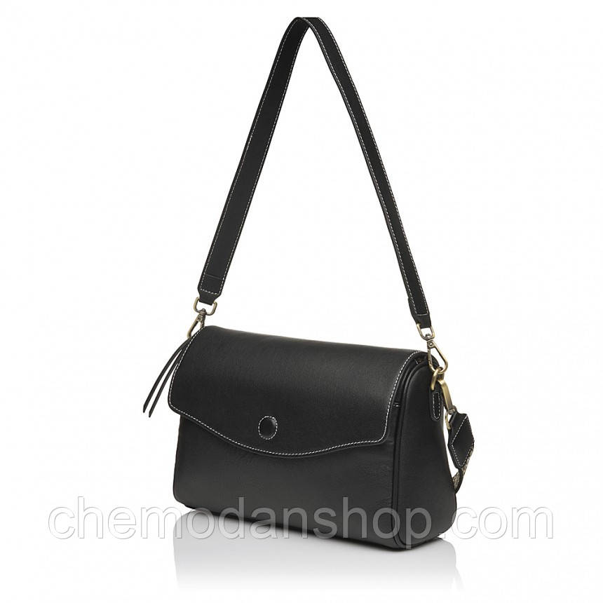 Сумка жіноча з натуральної шкіри чорна BAGS4LIFE 6938