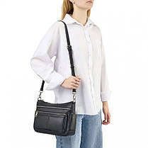 Сумка жіноча з натуральної шкіри чорна BAGS4LIFE 8532, фото 5