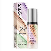 Триколірна база під макіяж SADOER з мультиефектом SPF50+ 40 г (Pink)