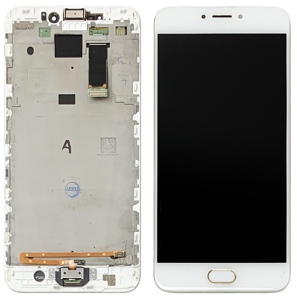 Дисплей (екран) Meizu MX6 M685H з тачскріном (білий Оригінал і рамкою (дрібні подряпини)), фото 1