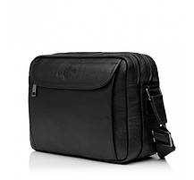 Сумка барсетка шкіряна для чоловіків чорна BAGS4LIFE 6481, фото 6