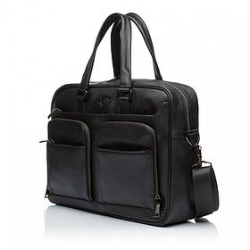Сумка ділова чоловіча з натуральної шкіри чорна BAGS4LIFE MAN 6338