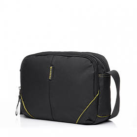 Сумка чоловіча горизонтальна тканинна чорна FOUVOR 2981-02