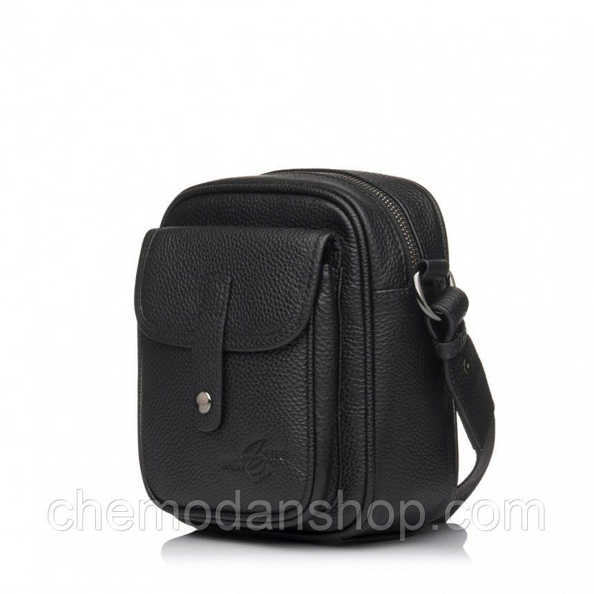 Сумка чоловіча з натуральної шкіри чорна BAGS4LIFE 6886