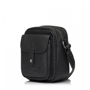 Сумка чоловіча з натуральної шкіри чорна BAGS4LIFE 6886, фото 1