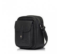 Сумка чоловіча з натуральної шкіри чорна BAGS4LIFE 6886, фото 5