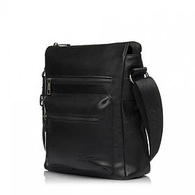 Сумка через плече чоловіча з натуральної шкіри чорна Vito Torelli 7005 2060