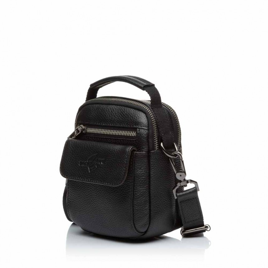 Сумка-барсетка чоловіча з натуральної шкіри чорна BAGS4LIFE MAN 6091А