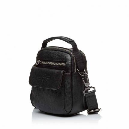 Сумка-барсетка чоловіча з натуральної шкіри чорна BAGS4LIFE MAN 6091А, фото 1
