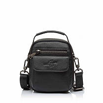 Сумка-барсетка чоловіча з натуральної шкіри чорна BAGS4LIFE MAN 6091А, фото 5