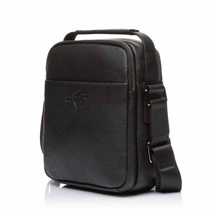 Сумка-барсетка чоловіча з натуральної шкіри чорна BAGS4LIFE MAN 6406A, фото 1