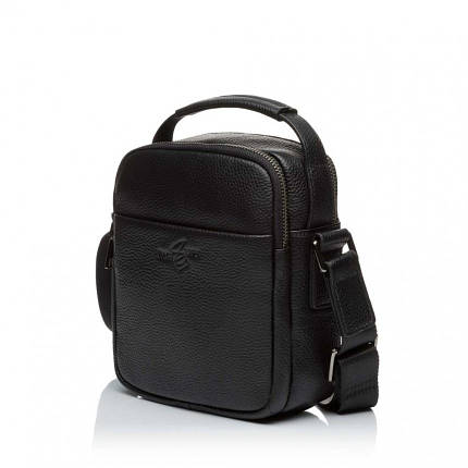 Сумка-барсетка чоловіча з натуральної шкіри чорна BAGS4LIFE MAN 6406B, фото 1