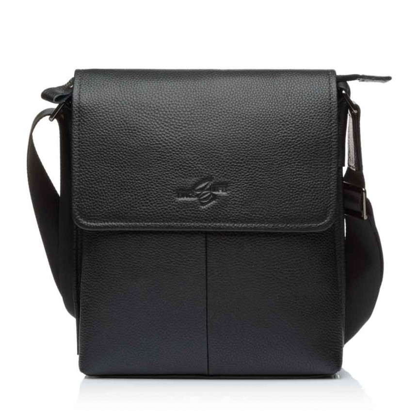 Сумка-барсетка чоловіча з натуральної шкіри чорна BAGS4LIFE MAN 9079-1 велика
